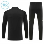 Kinder Real Madrid Training Sweatshirts Viertelreißverschluss 2024-25 Schwarze